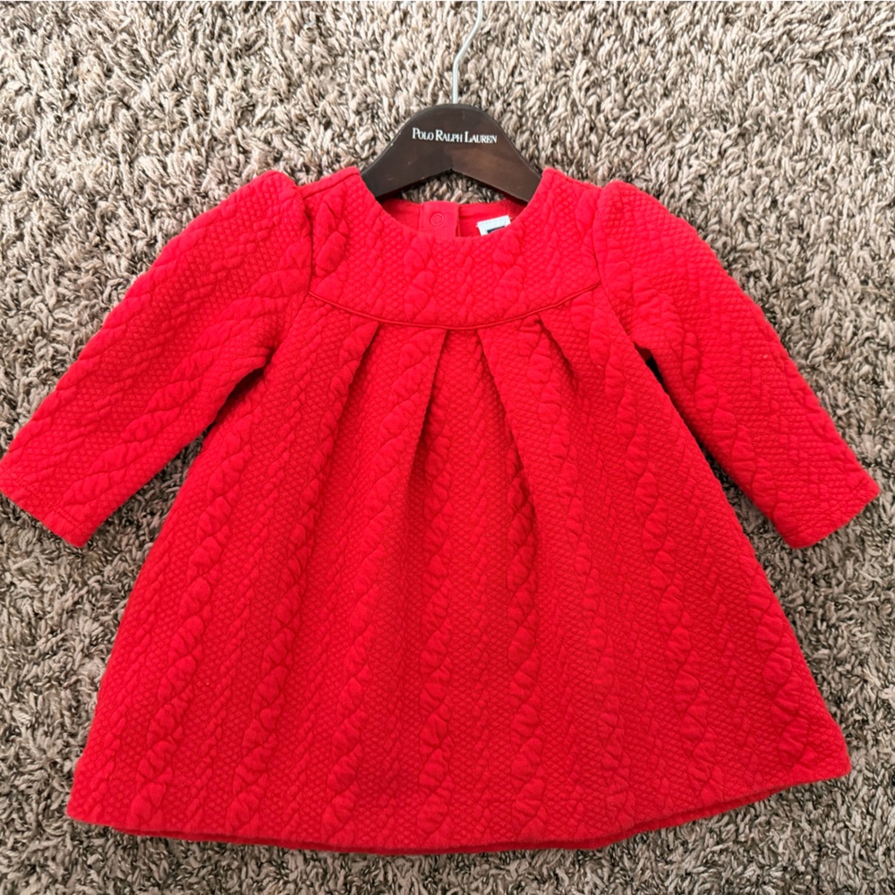 Janie and Jack  Red Textured  Dress 6-12 months
